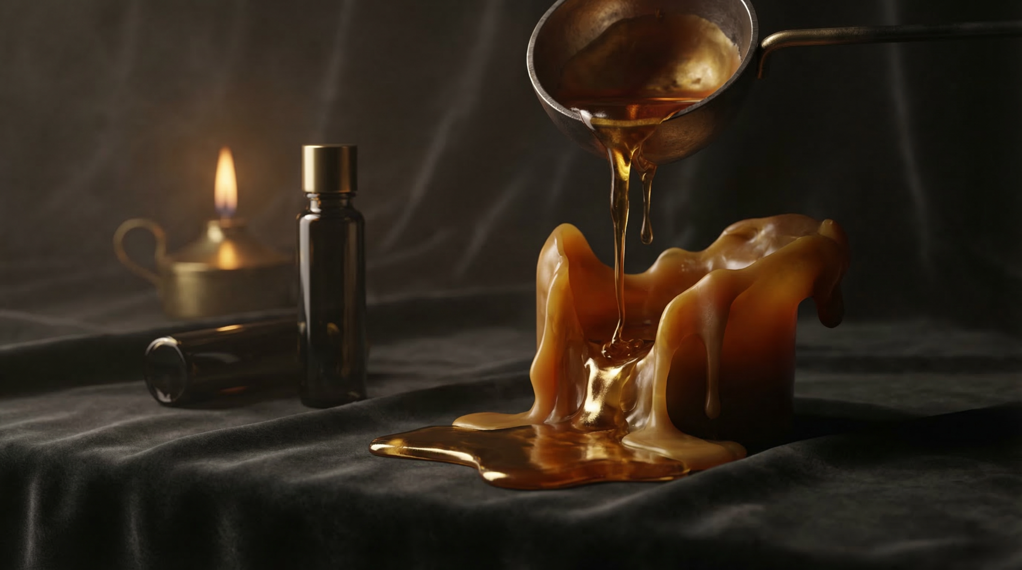 Dark, elemental, and sculptural.